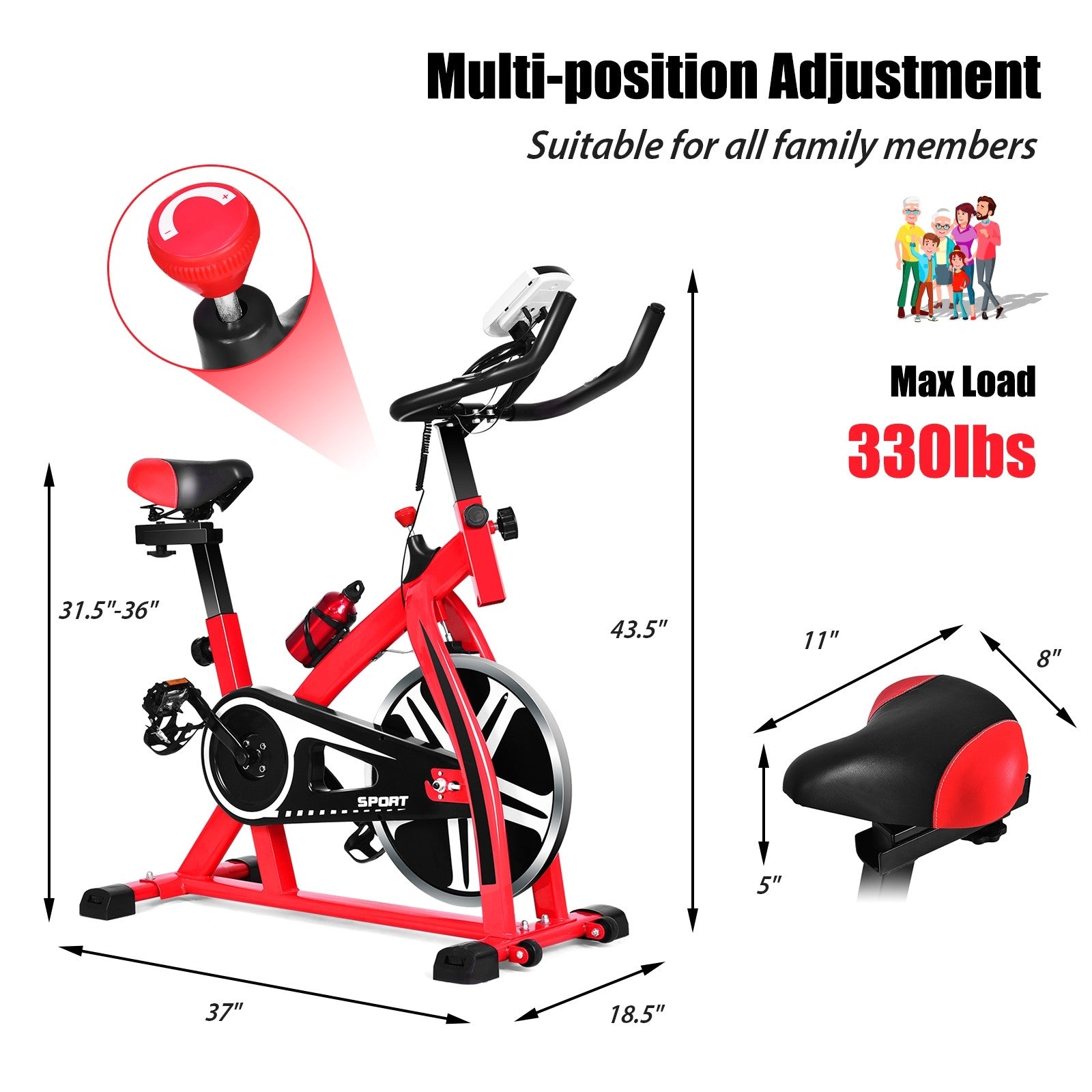2025 Indoor Cycling Bike, Stationary Bicycle Exercise Bike with Flywhee