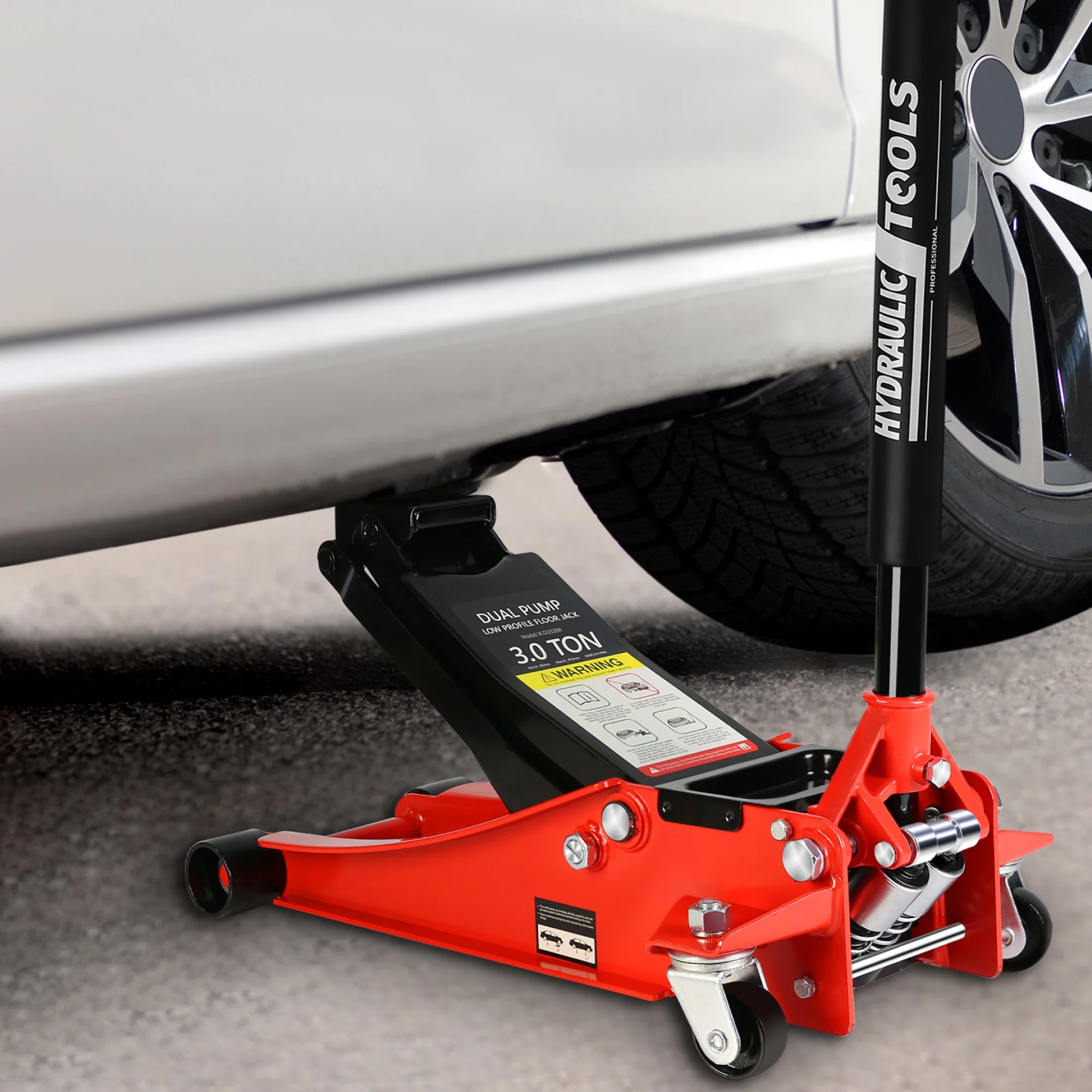 Low Profile Floor Jack, Seizeen 3 Ton(6600 lbs) Trolley Jack Dual Lift Pump, Quick Lift 3-3/10