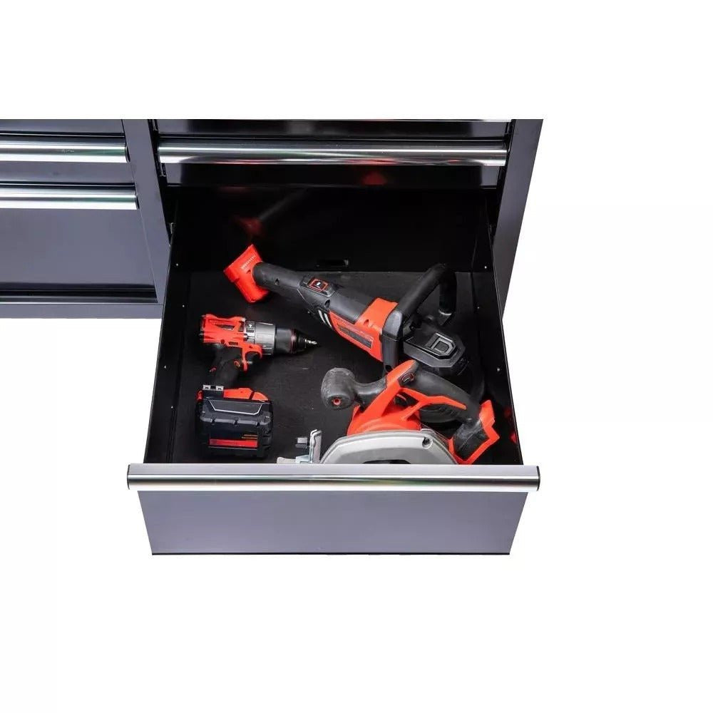 2025 46 in. W x 24 in. D 9-Drawer Gloss Black Deep Tool Chest Mobile Workbench