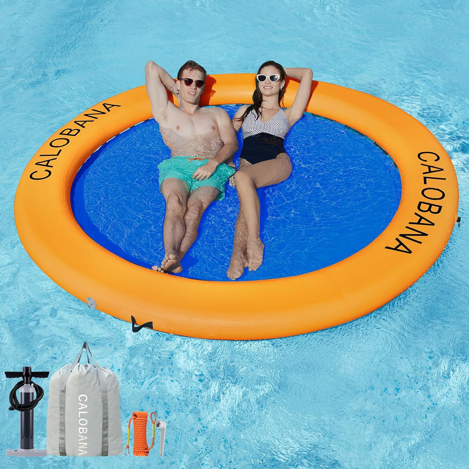 Round Floating Ring Hammock - Heavy Duty Inflatable Raft