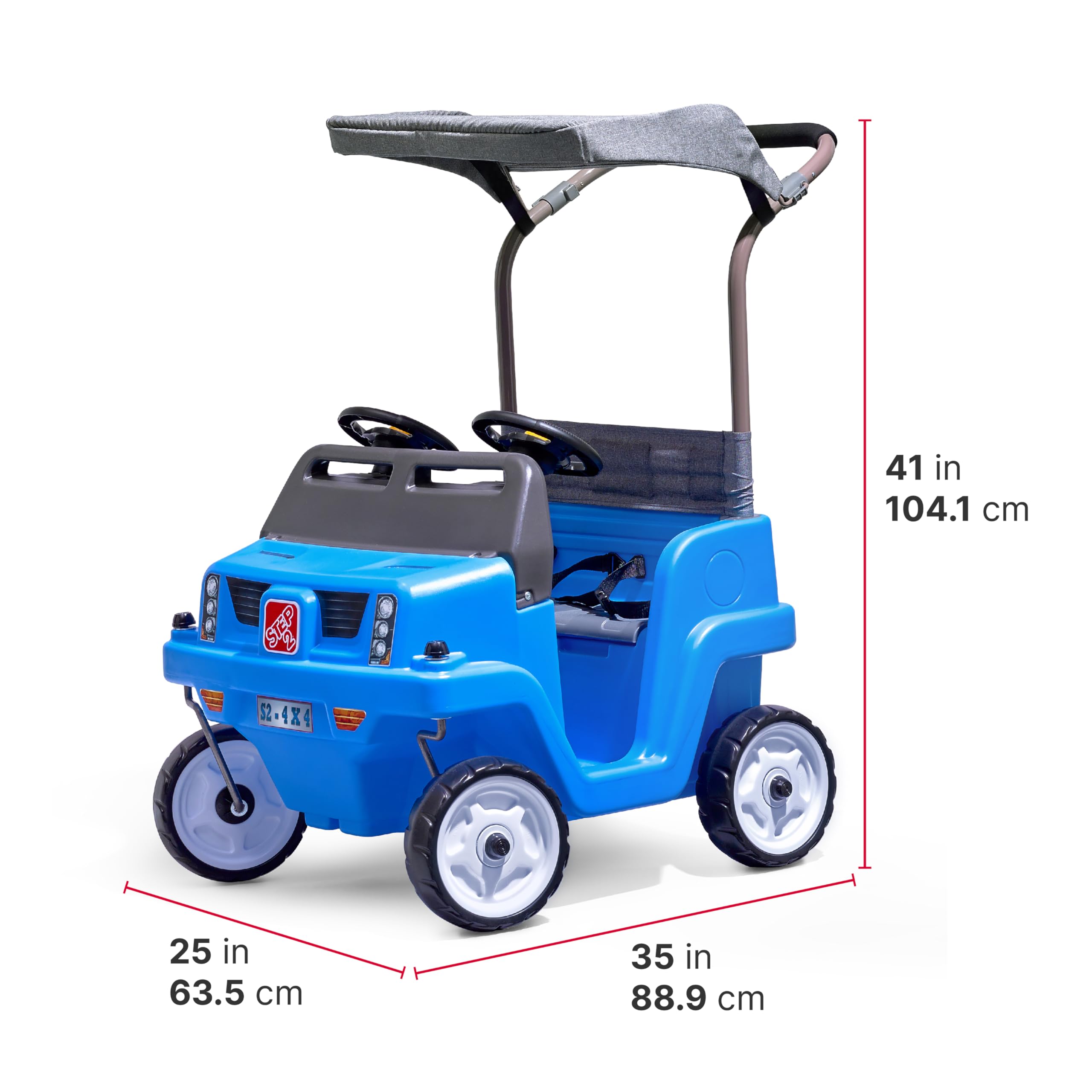 Step2 Side-by-Side Push Around SUV, Kids Push Car, 2 Seats