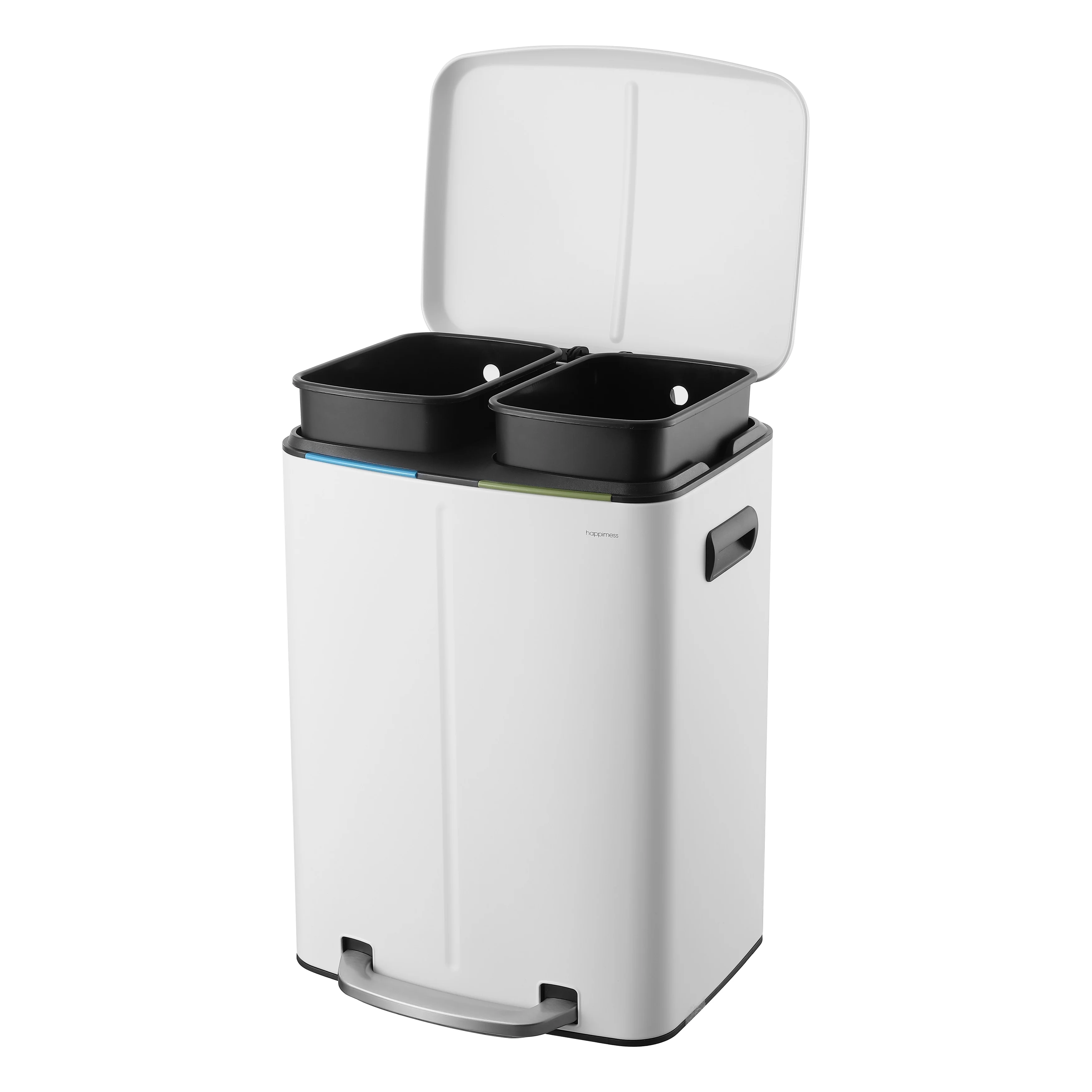 happimess 10.6-Gallon Double Bucket Trash Can with Soft Close Lid