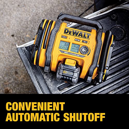 DEWALT 20V MAX Tire Inflator, Compact and Portable, Automatic Shut Off, LED Light