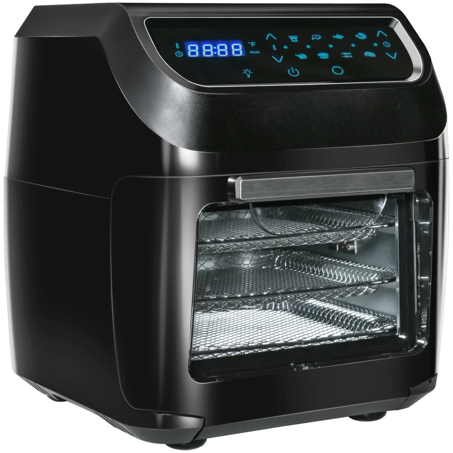 12QT Air Fryer Oven Combo, 8-in-1, 1700W, LED Display, Black, Includes Accessories