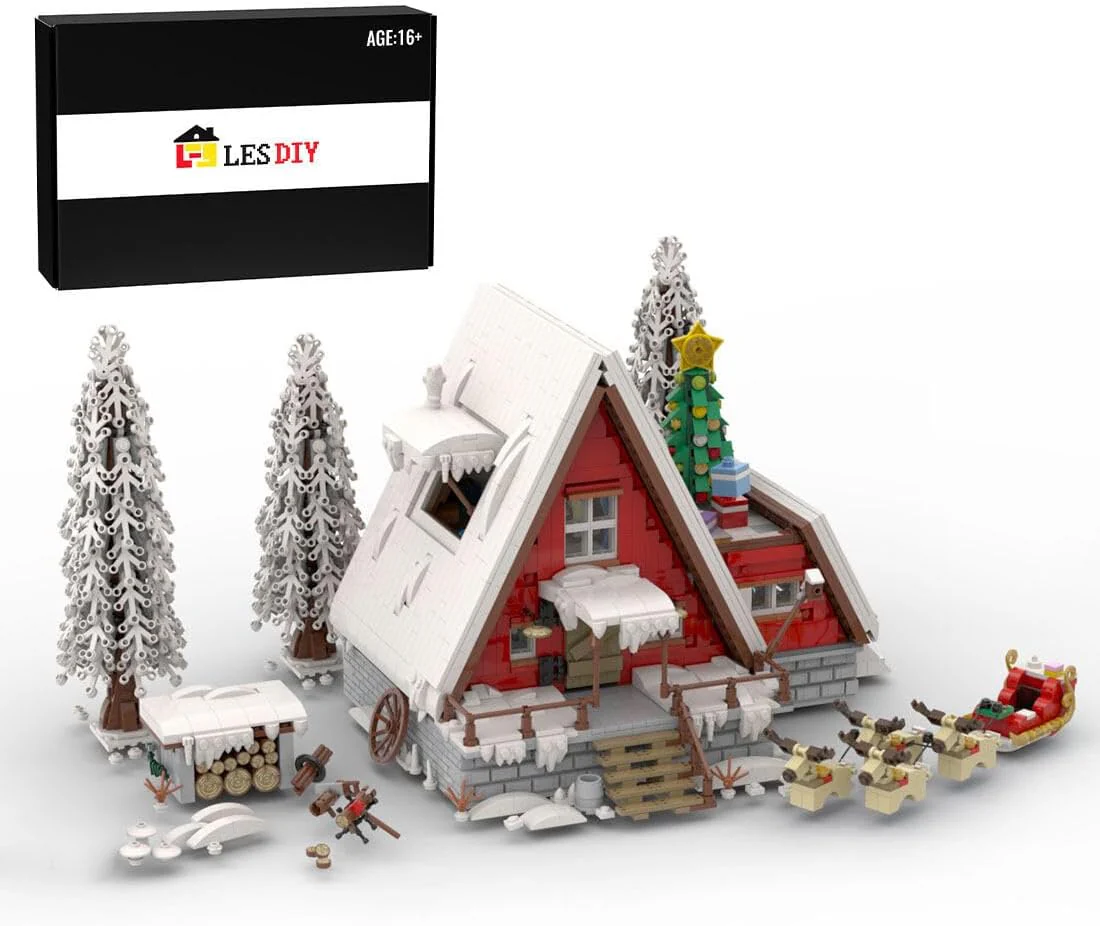 2025 Christmas Country Church Building Kit, MOC-147549 Winter Modular Building Blocks Christmas House Building Block Building Toy (1769 Pieces)