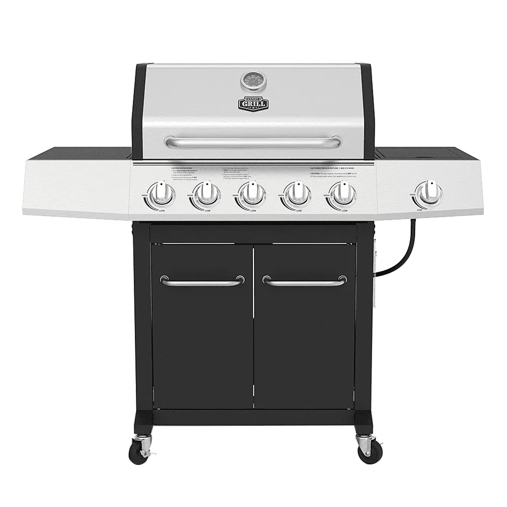 Grill 5-Burner Propane Gas Grill with Side Burner