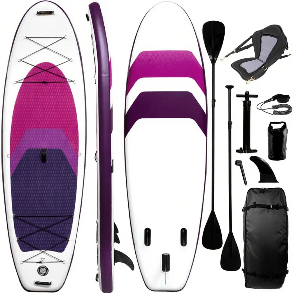 Inflatable Stand Up Paddle Boards 10 ft 6 in with Premium SUP Paddle Board Accessories, Wide Stable Design, Non-Slip Comfort Deck for Youth & Adults