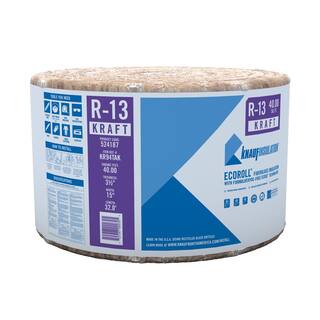 Knauf Insulation R-13 EcoRoll Kraft Faced Fiberglass Insulation Roll 3-12 in. x 15 in. x 32 ft.