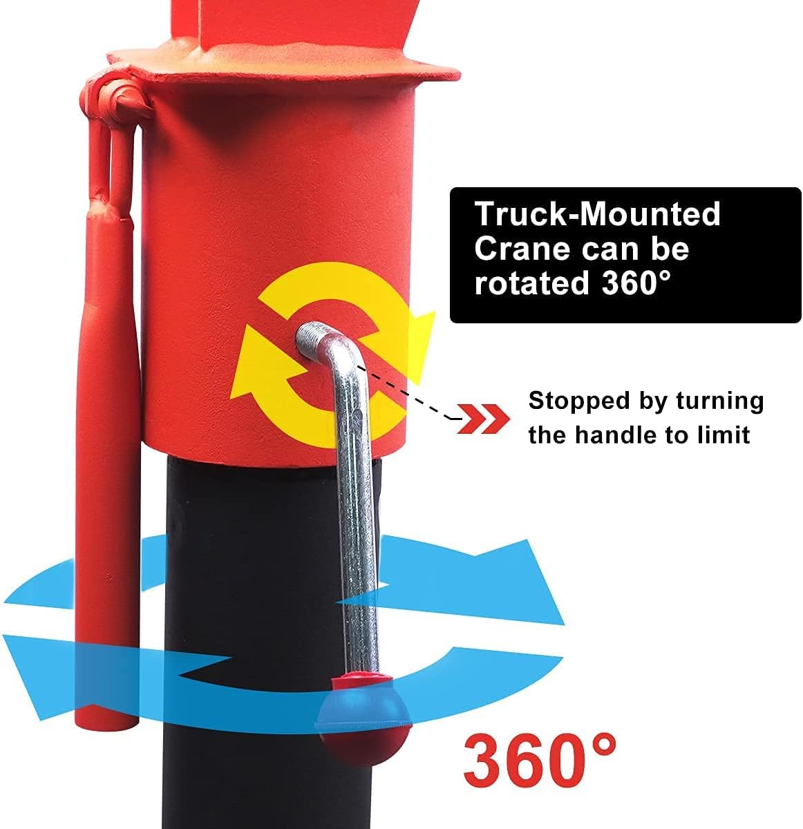 Pismire Winch Versatile 0.5T Folding Truck-Mounted Bed Crane Hoist Lift Pickup with Electric Winch 3500 lb 12V, Painted Steel 1100 lb Pickup 360° Swivel Base