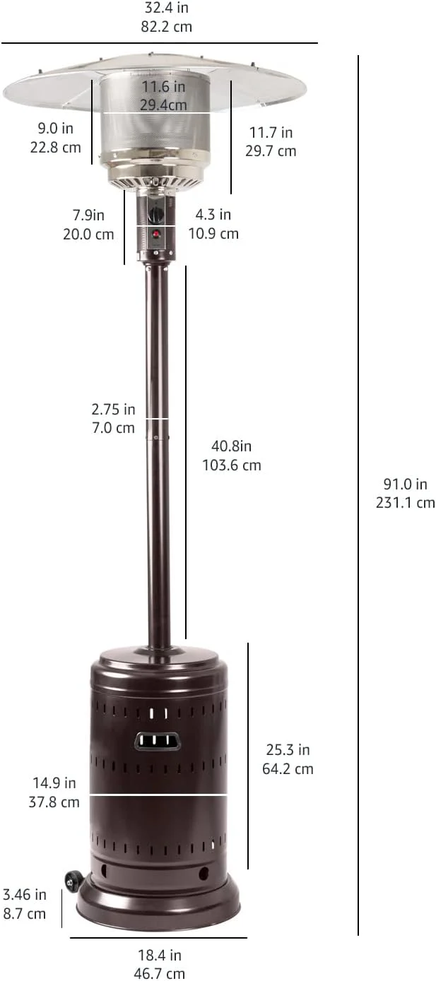 2025 46,000 BTU Outdoor Propane Patio Heater