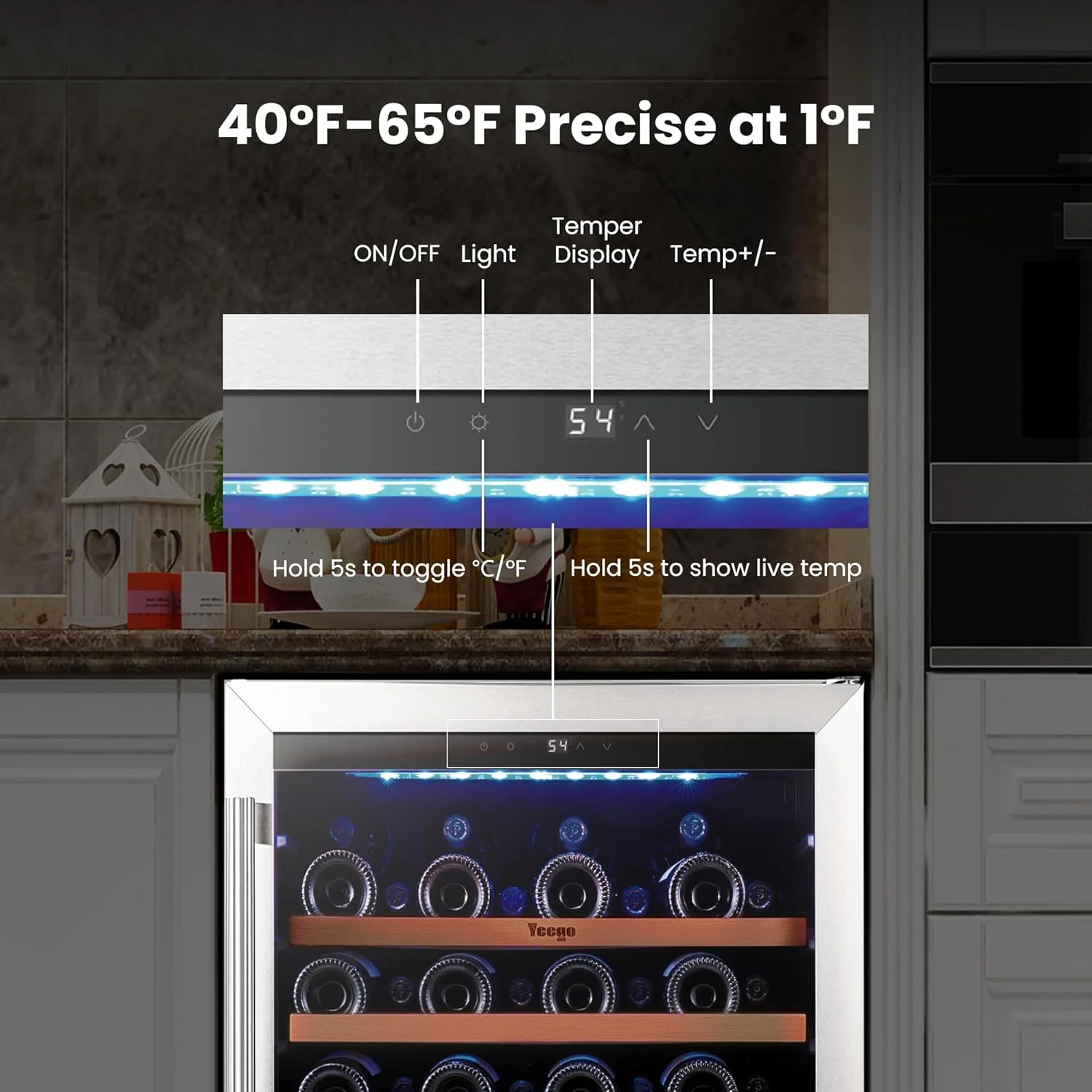 Wine Fridge Cooler 15 Inch Wine Fridge Hold 33 Bottles