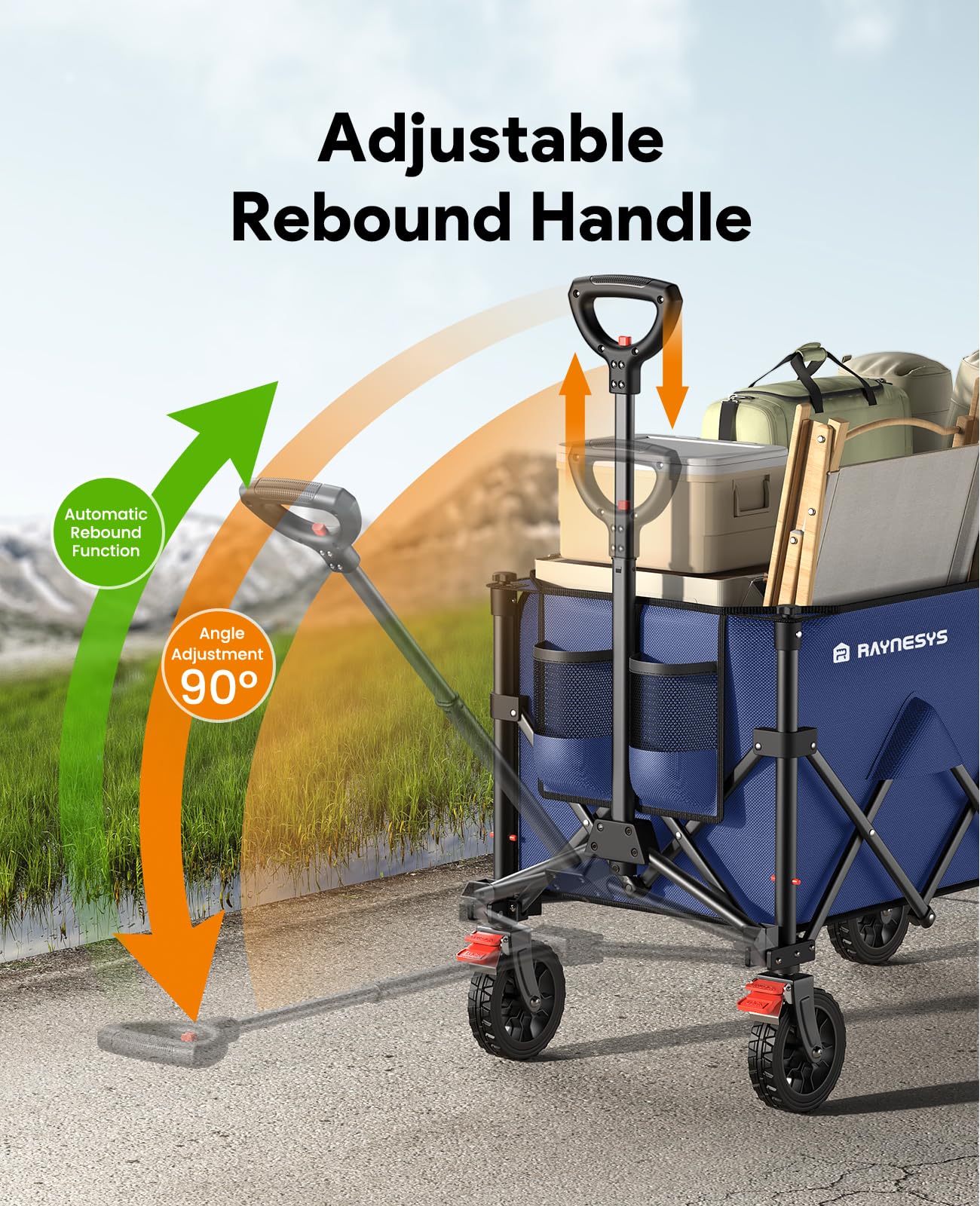 Raynesys Collapsible Foldable Wagon Cart 330lbs Capacity