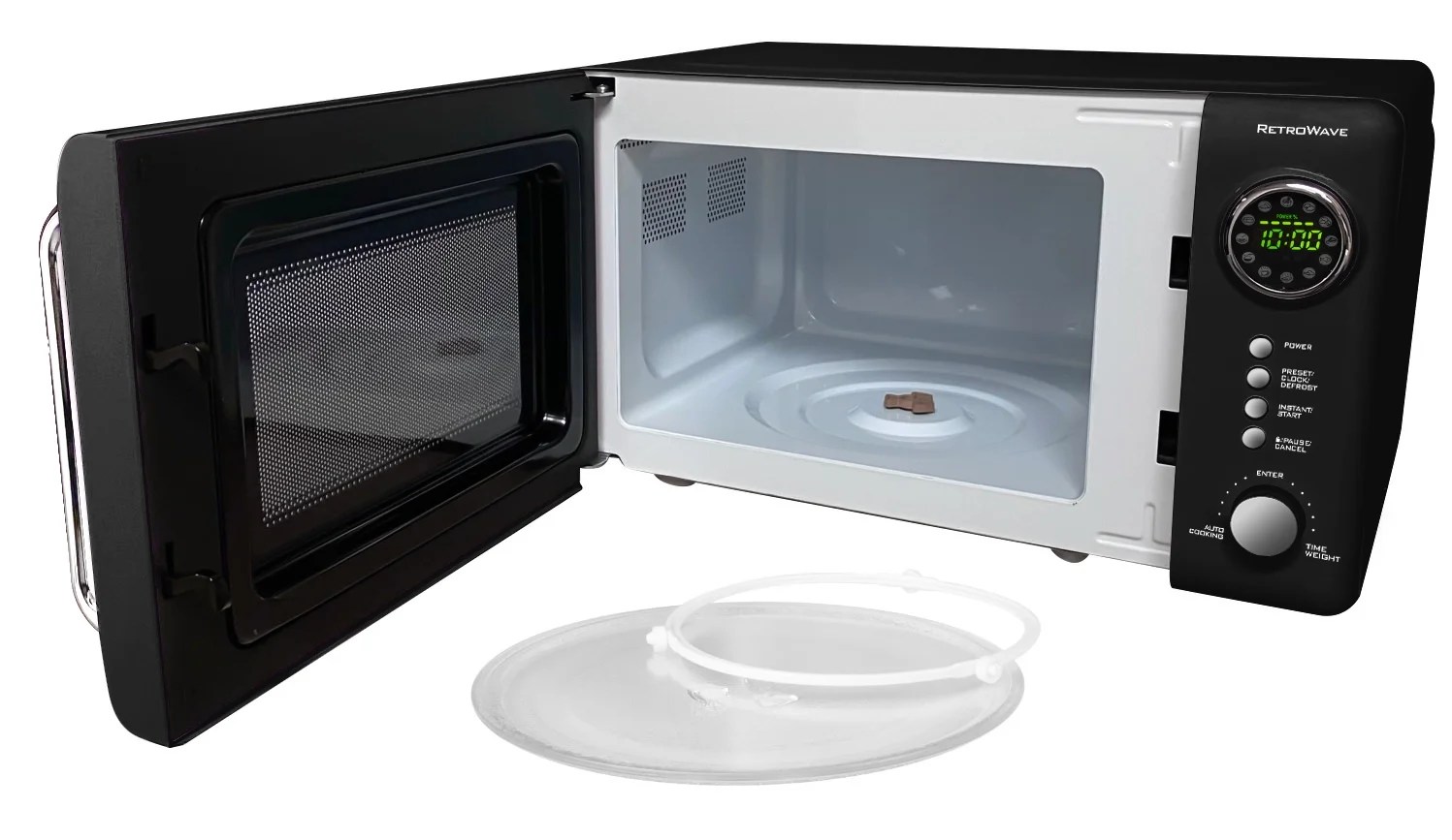 Nostalgia Retro 0.7 Cu. ft. 700-Watt Countertop Microwave Oven, Black