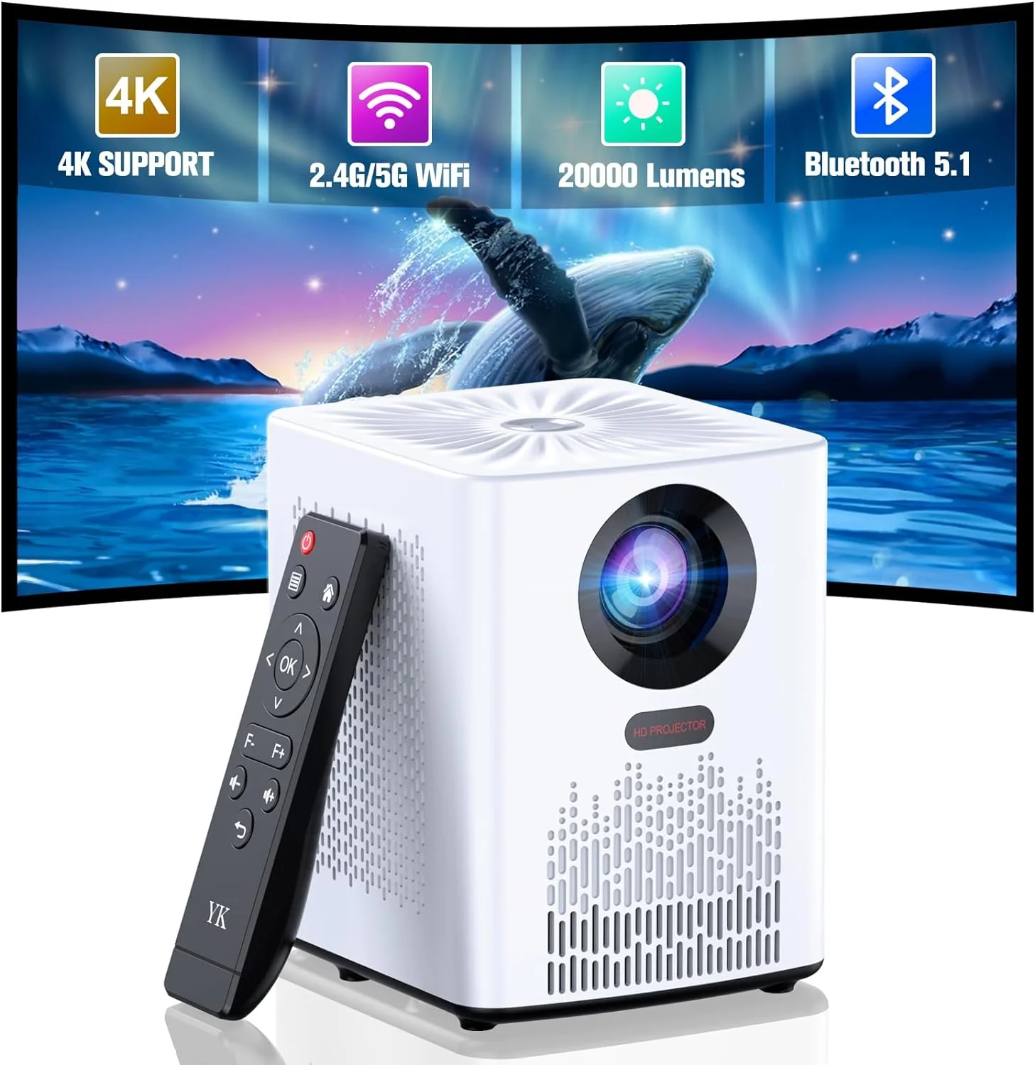2025 Projector with WiFi and Bluetooth