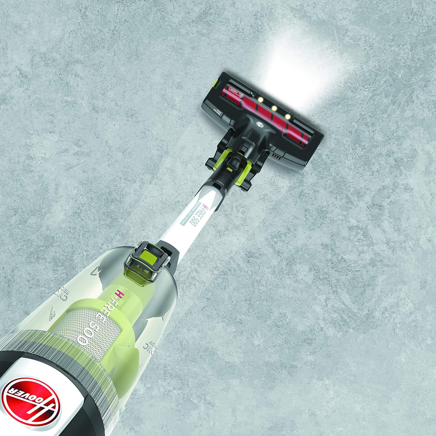 Hoover Akku-Staubsauger mit Tierhaar-Düse, austauschbare Walzen für Universalboden und sensible Bden, bis zu 30 Min. Laufzeit, beutellos, freistehend, leicht & kompakt verstaubar [HF522NPW]