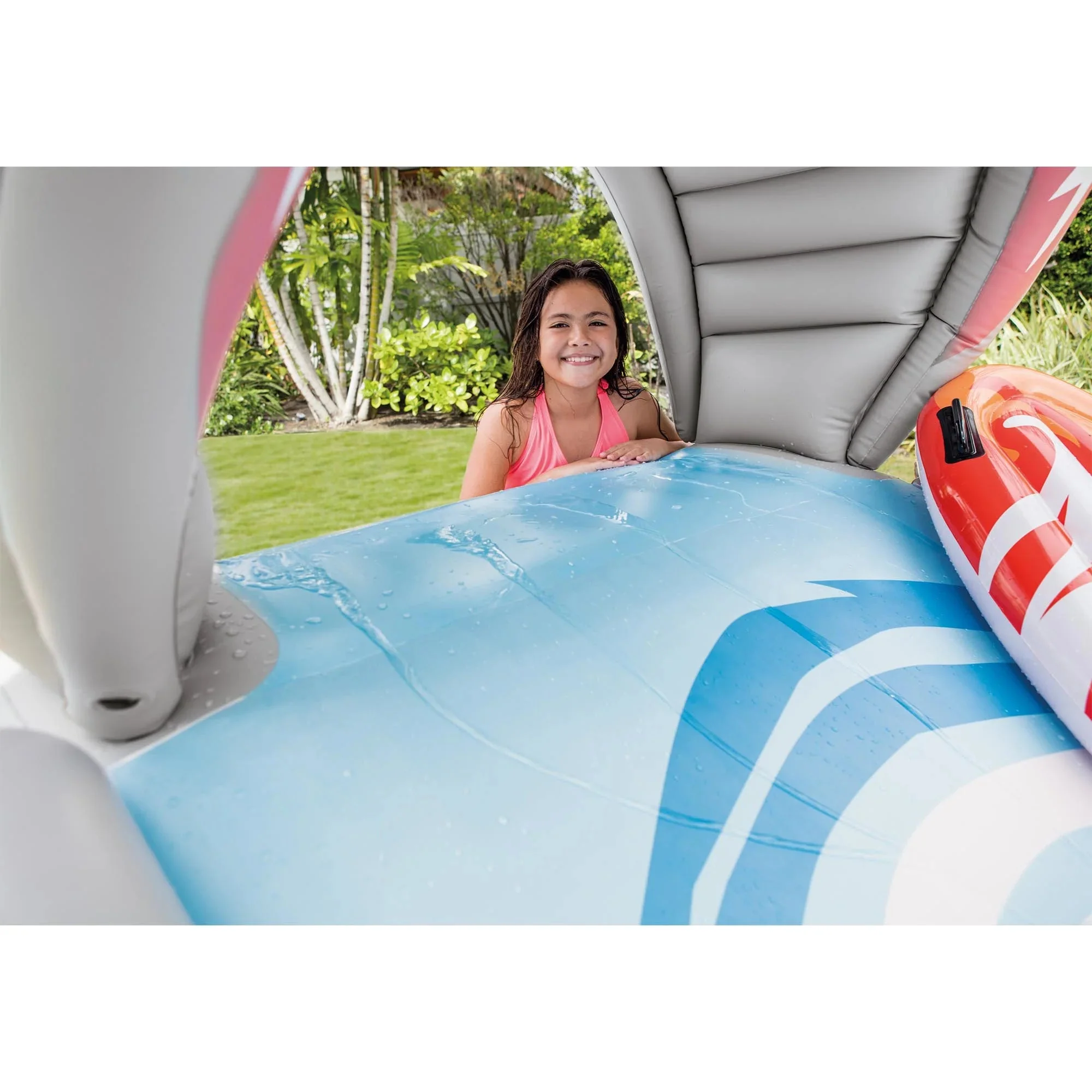 Inflatable Backyard Water Slide with Surf Riders & Electric Air Pump
