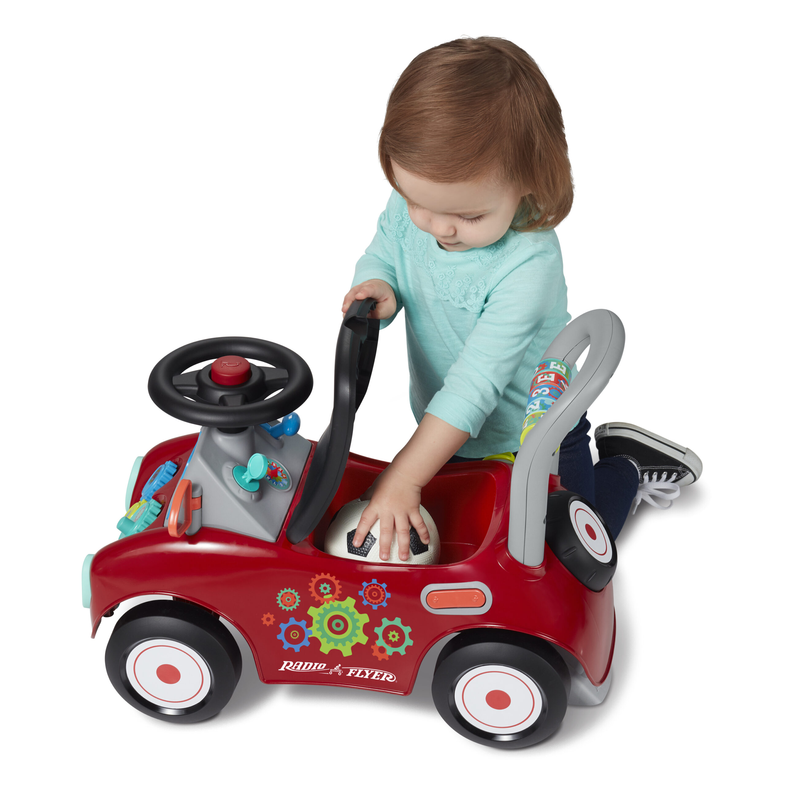 Busy Buggy, Ride-on and Push Walker, Red