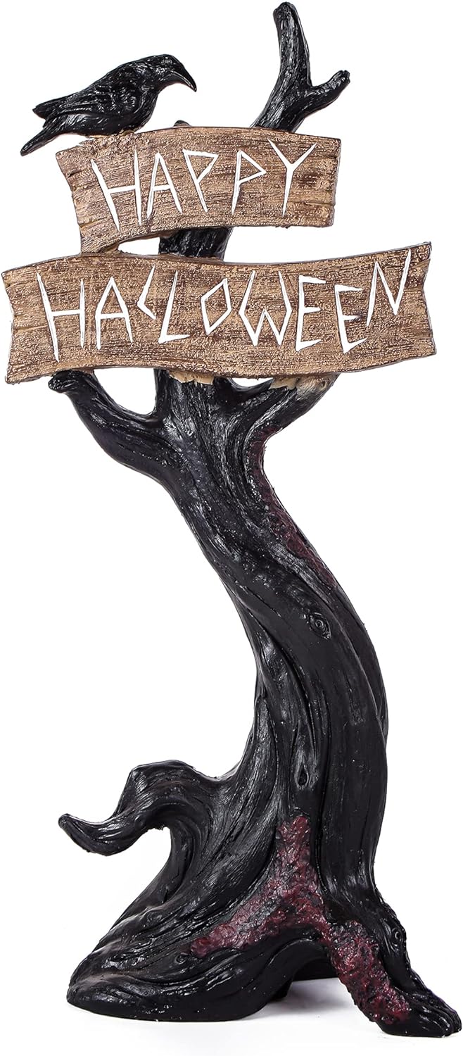 2025 Desktop Decoration, Black, Happy Halloween Tree 32 inches