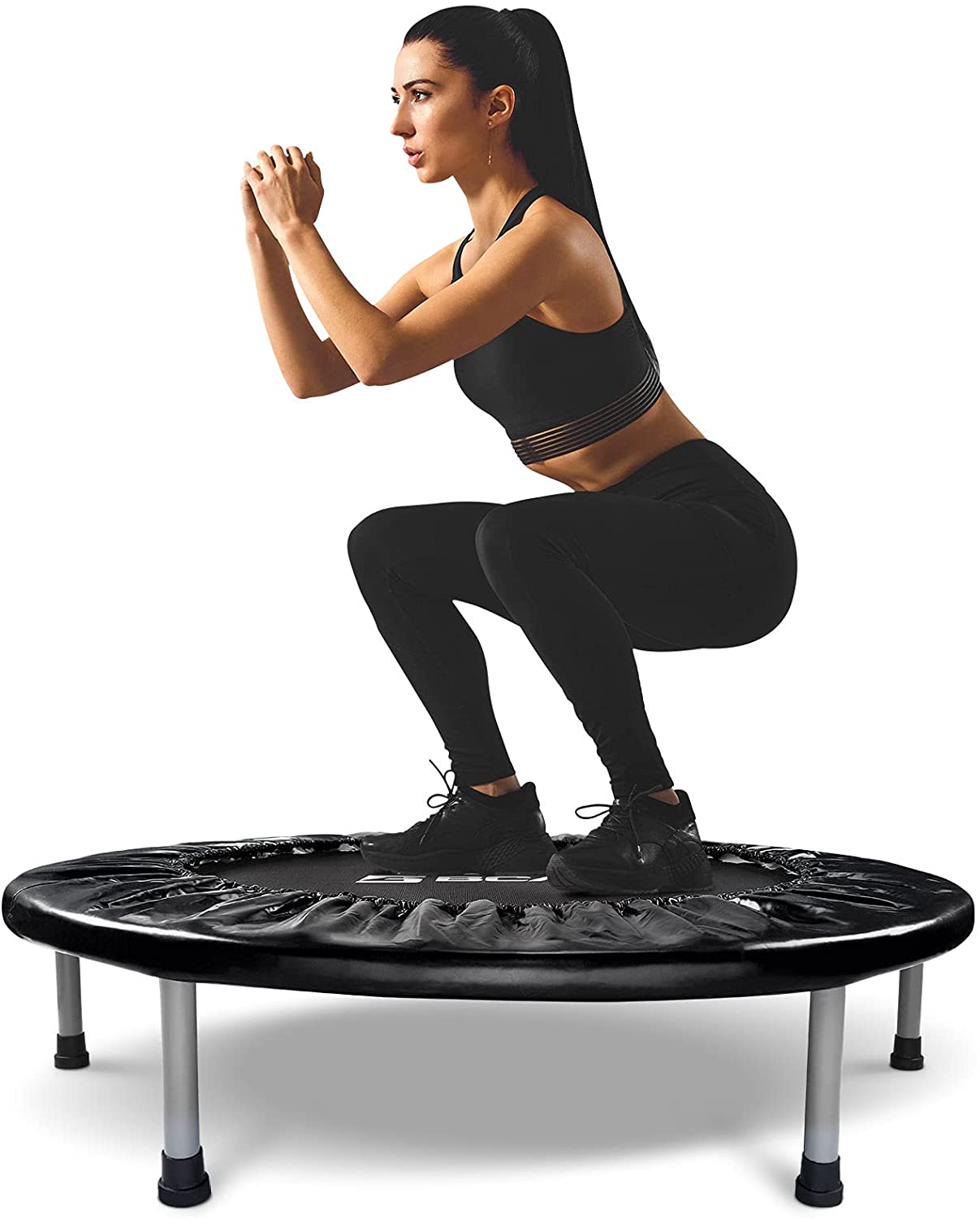 BCAN 38′′ Foldable Mini Trampoline Workout Max 300lbs