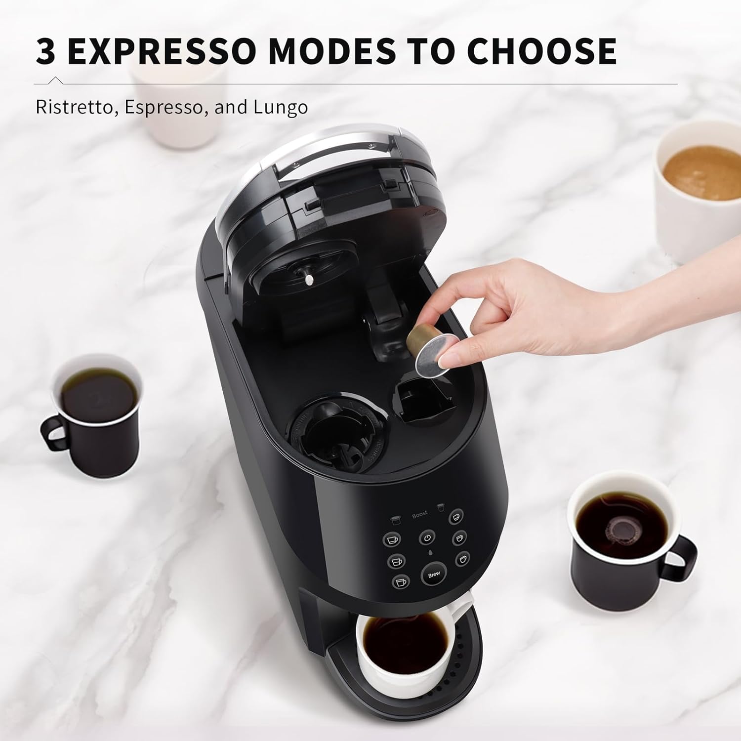 3-in-1 coffee machine, coffee and espresso machine combo for ground coffee
