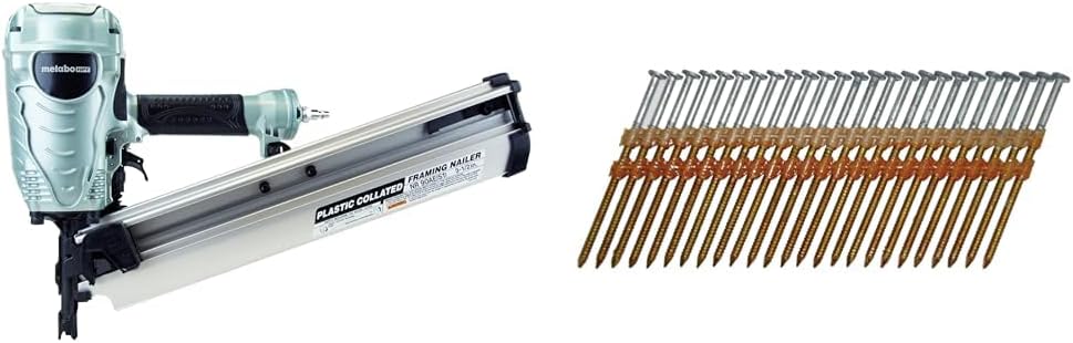 Framing Nailer, Pro Preferred Brand of Pneumatic Nailers, 21 Degree Magazine, Accepts 2-Inch to 3-1/2-Inch Plastic Collated Nails, Ideal for Framing, Flooring, & Roof Decking, NR90AES1