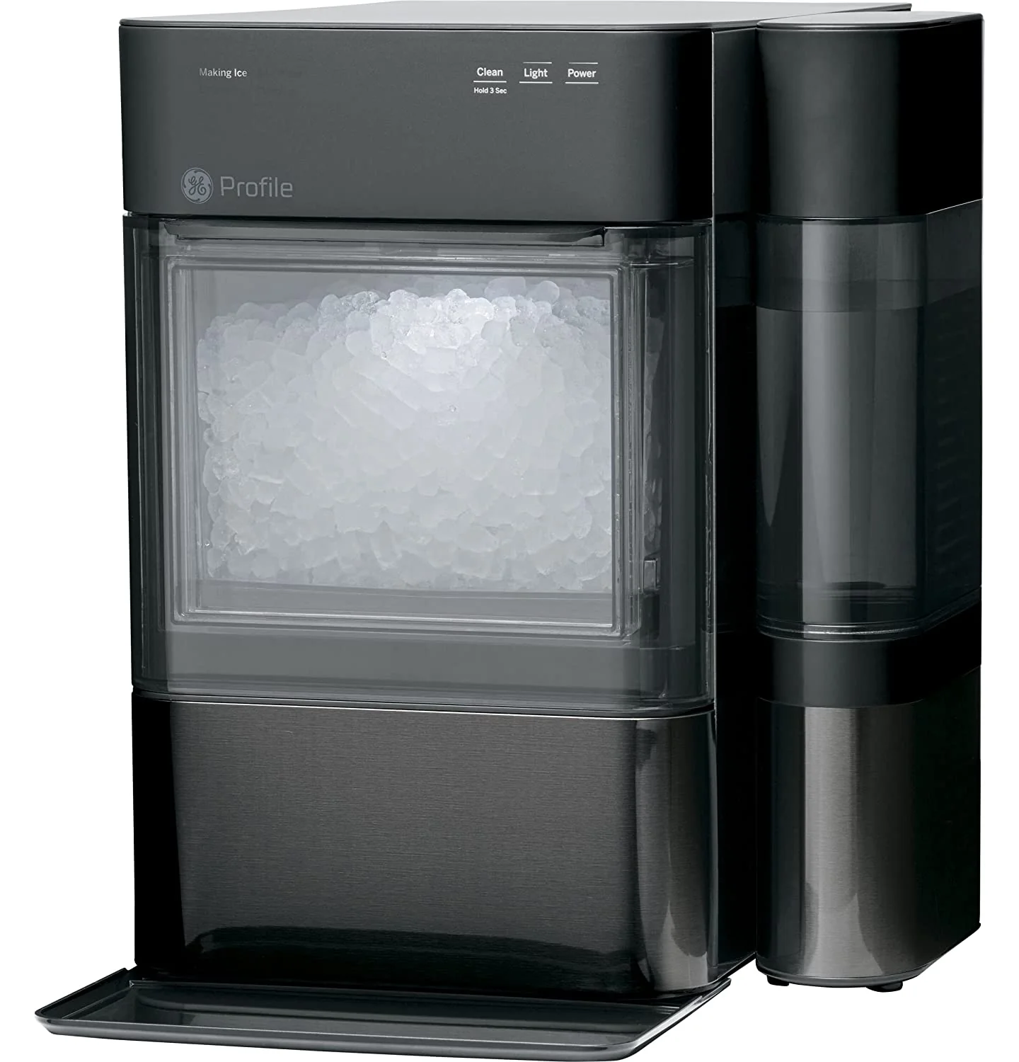 Countertop Nugget Ice Maker | Ice Machine with WiFi Connectivity | Smart Home Kitchen Essentials | Black Stainless
