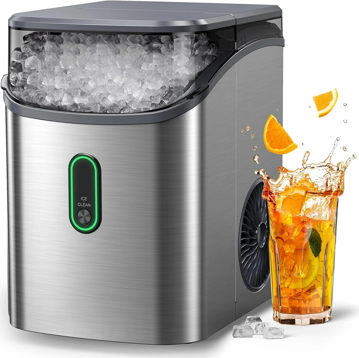 Nugget Ice Maker Countertop Pebble Ice Maker with Soft Chewable Ice