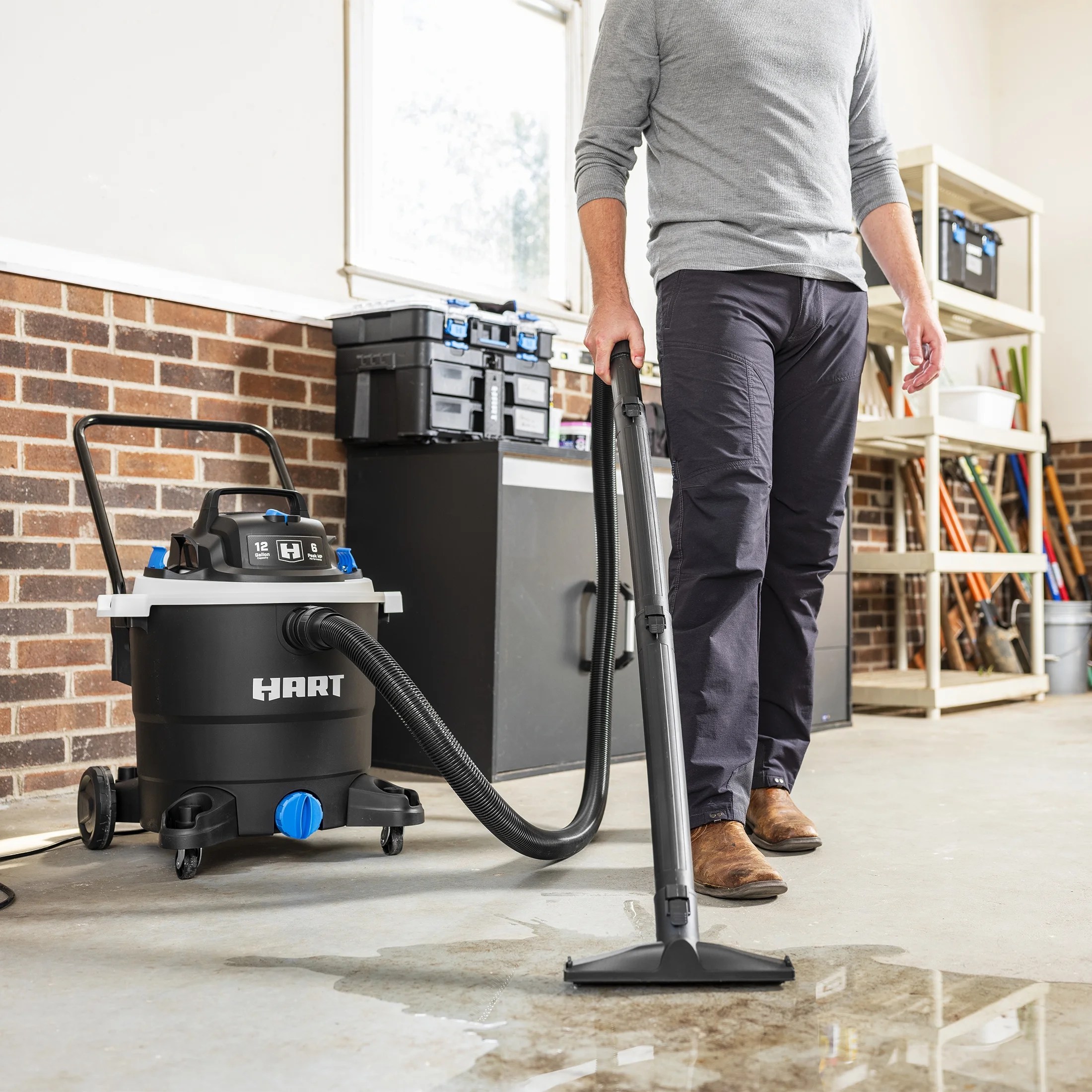 HART 12 Gallon 6 Peak HP Wet/Dry Vacuum, VOC1212PW 3701