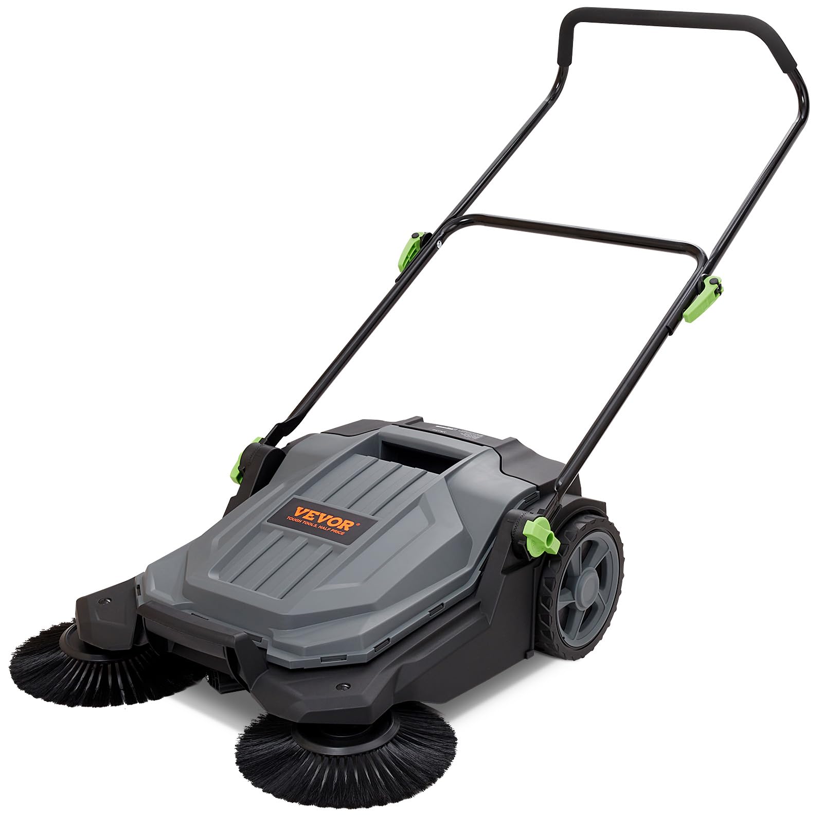VEVOR Walk-Behind Hand Push Floor Sweeper, 5-Gallon Waste Container