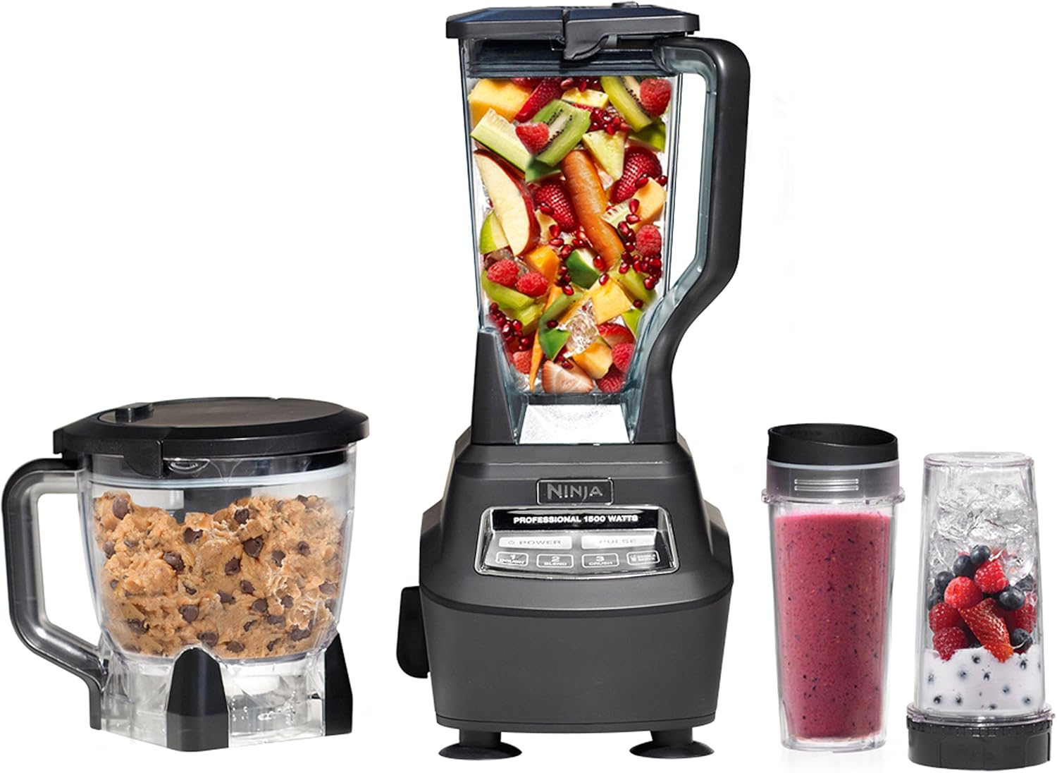 2025 BL770 Mega Kitchen System, 1500W Blender & Processor, 72oz Pitcher, 64oz Bowl, 16oz To-Go Cups, Black