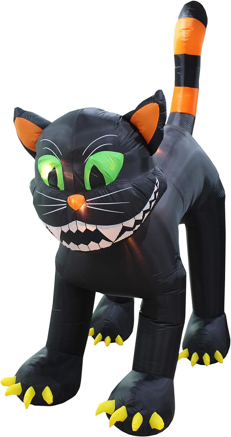 2025 11 Foot Tall Animated Halloween Inflatable Black Cat