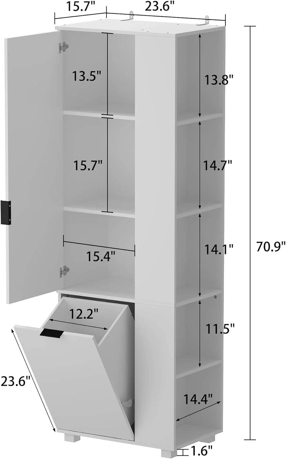 2025 Storage cabinet with laundry basket, display cabinet