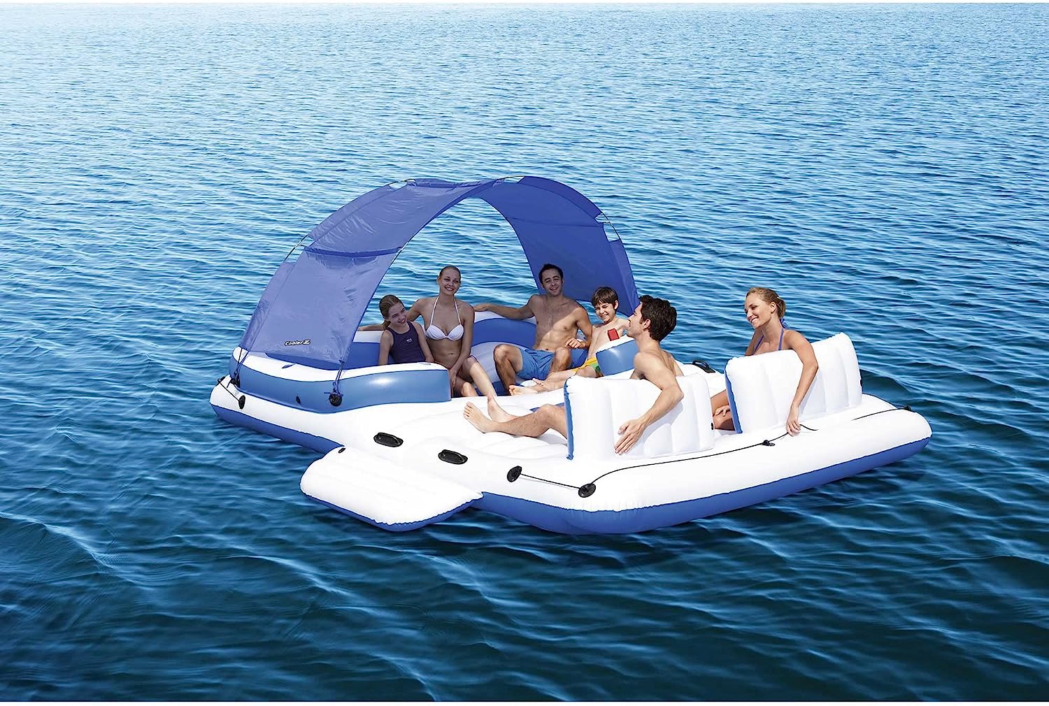 2025 Tropical Breeze 6 Person Floating Island Lake Raft Lounge