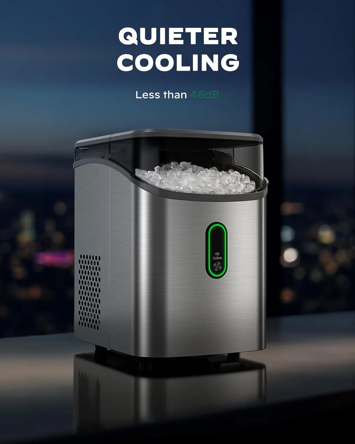 Nugget Ice Maker Countertop Pebble Ice Maker with Soft Chewable Ice