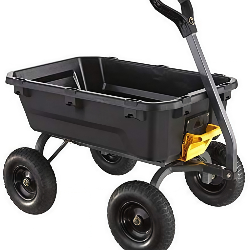 7 Cu. Ft. Heavy-Duty Poly Garden Dump Cart with No-Flat Tires, Black ( Exclusive)