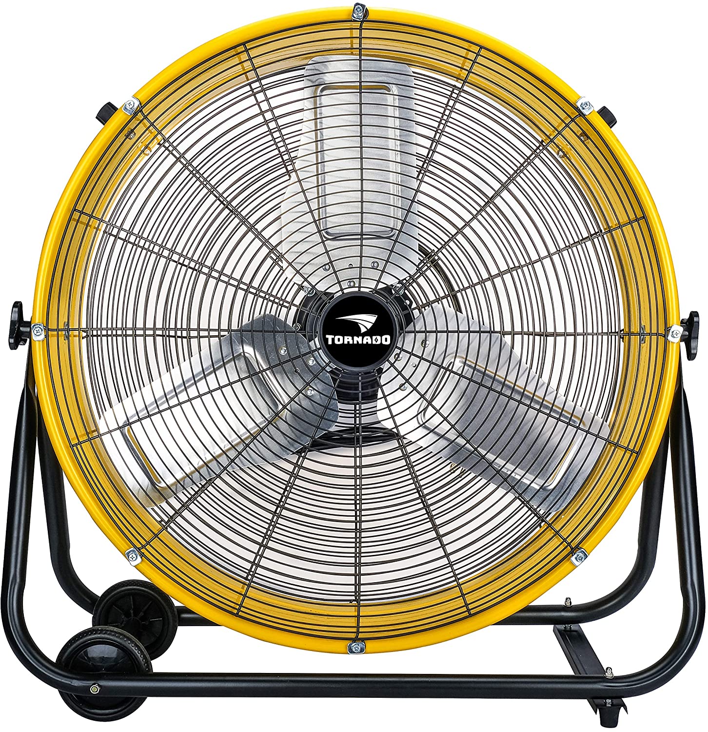 2025 Tornado 24 Inch Grade UL Listed High Velocity Movement Heavy Duty Drum 3 Speed Air Circulator Fan 7800 CFM-Industrial, Commercial, Residential, and Greenhouse Use, Yellow