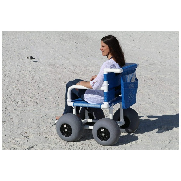 2025 Beach/All Terrain Wheelchair, 12" Balloon Tires for Soft Sand, Easily Disassembles