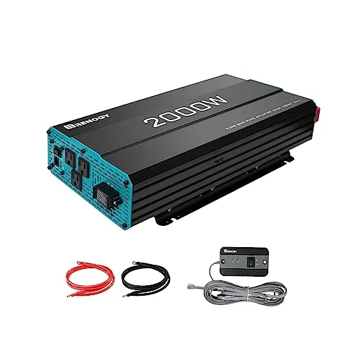 Renogy 2000W Pure Sine Wave Inverter 12V DC to 120V AC Converter for Home, RV, Truck