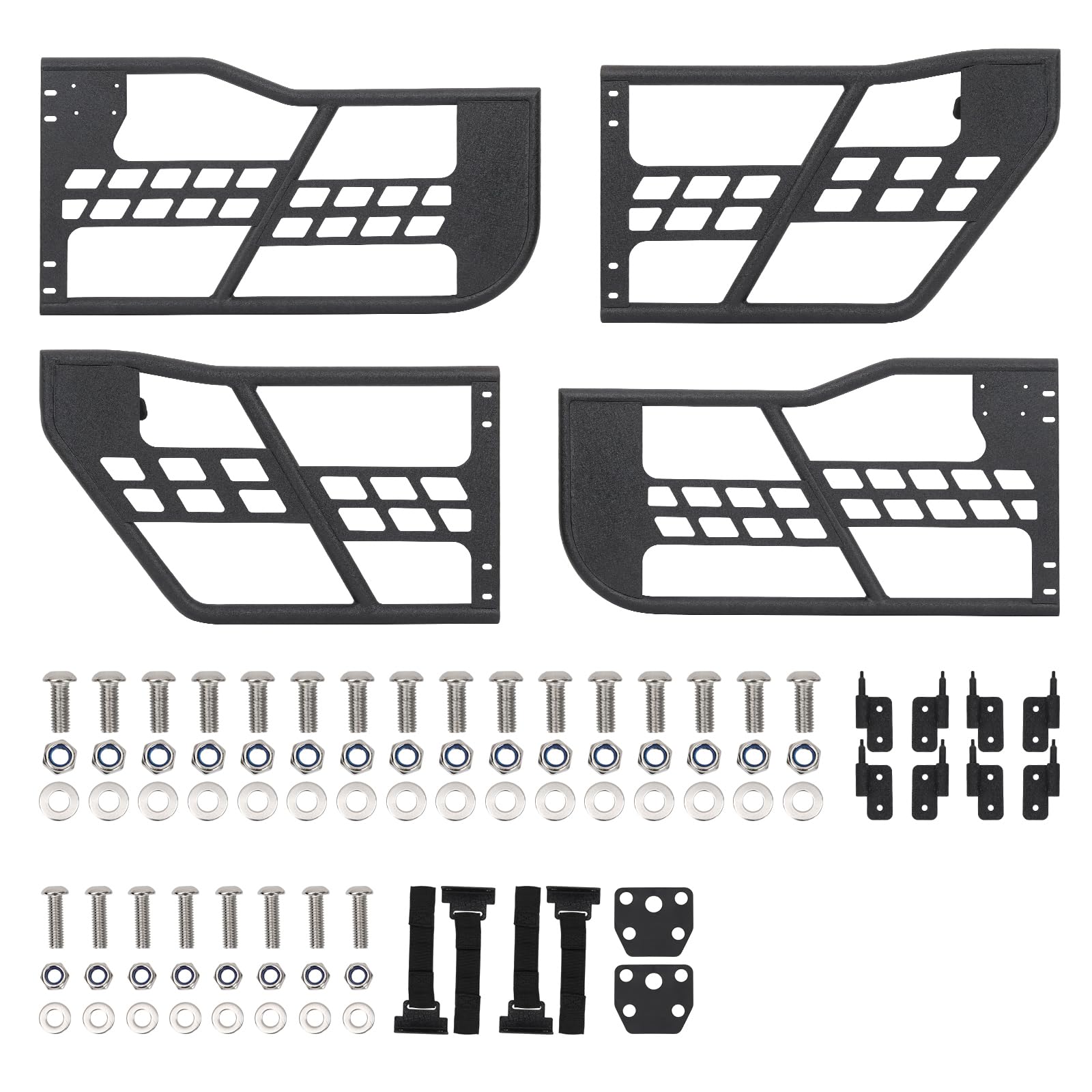 Off Road Safari Tubular Doors Compatible with 2018-2023 Wrangler JL 4 Door – Set of 4 Fat Tube Half Doors for Adventure
