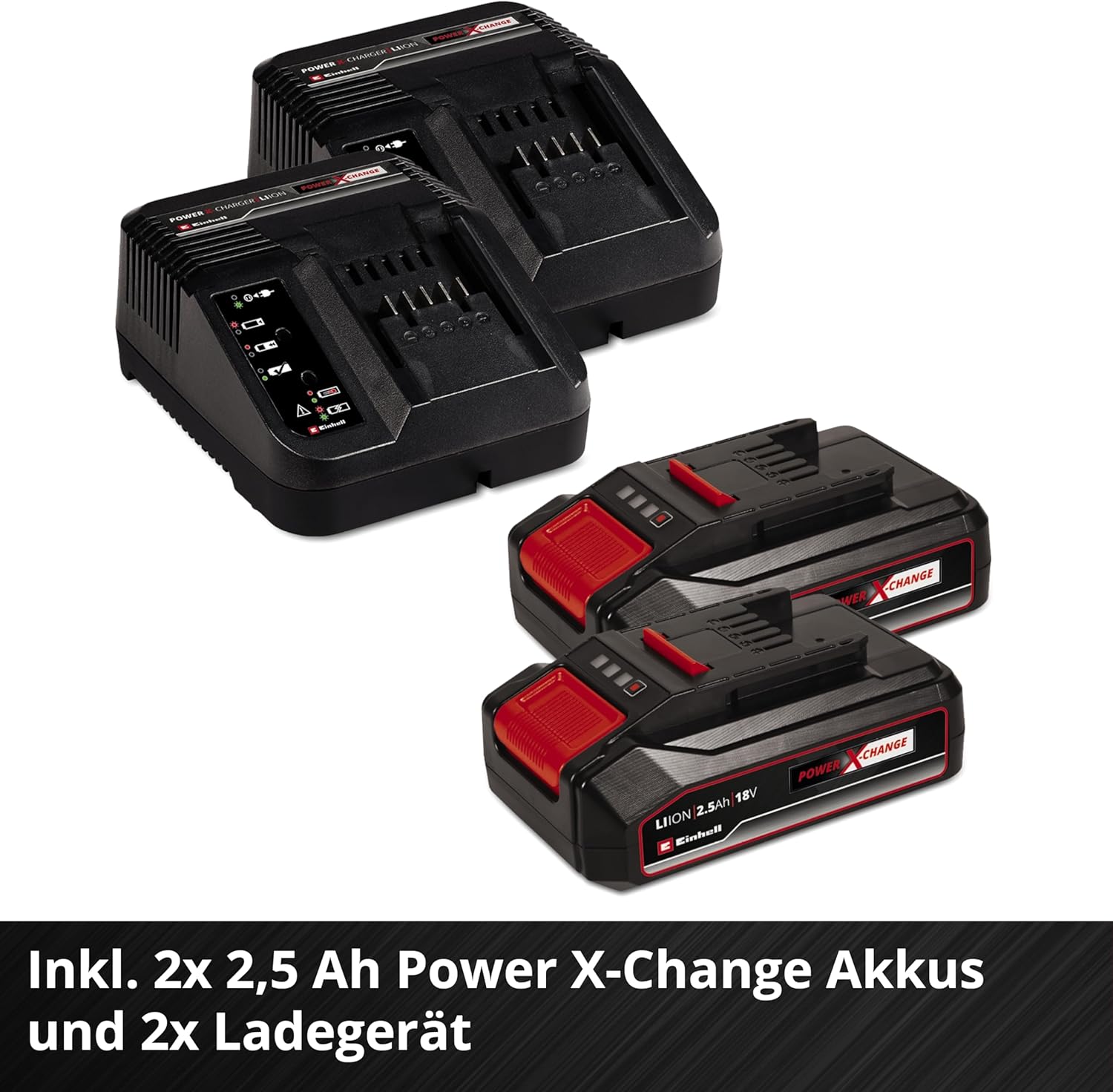 Einhell Akku-Rasenmher GE-CM 36/33 Li Kit Power X-Change (36 V, 33cm Schnittbreite, bis 250 m, 30L Fangkorb, 25-65 mm Schnitthhe, inkl. 2x 2,5 Ah Akkus + 2x Ladegerte)