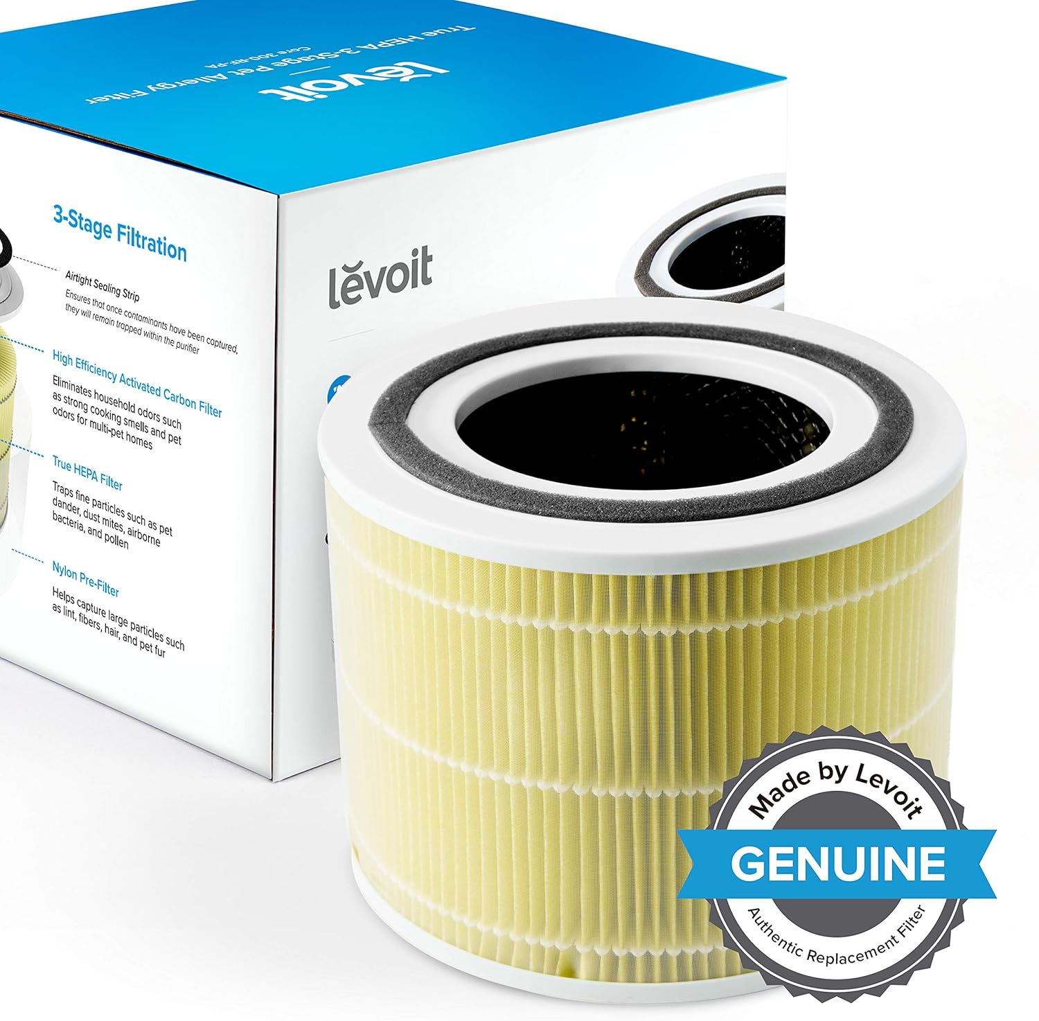 Air Purifier for Home Allergies Pets Hair in Bedroom & Standing Fan for Bedroom, 82ft CirculAir 120° Oscillating Fan