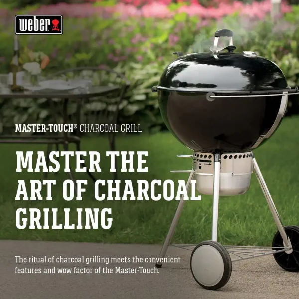14501001 22 in.  Charcoal Grill in Black with Built-In Thermometer