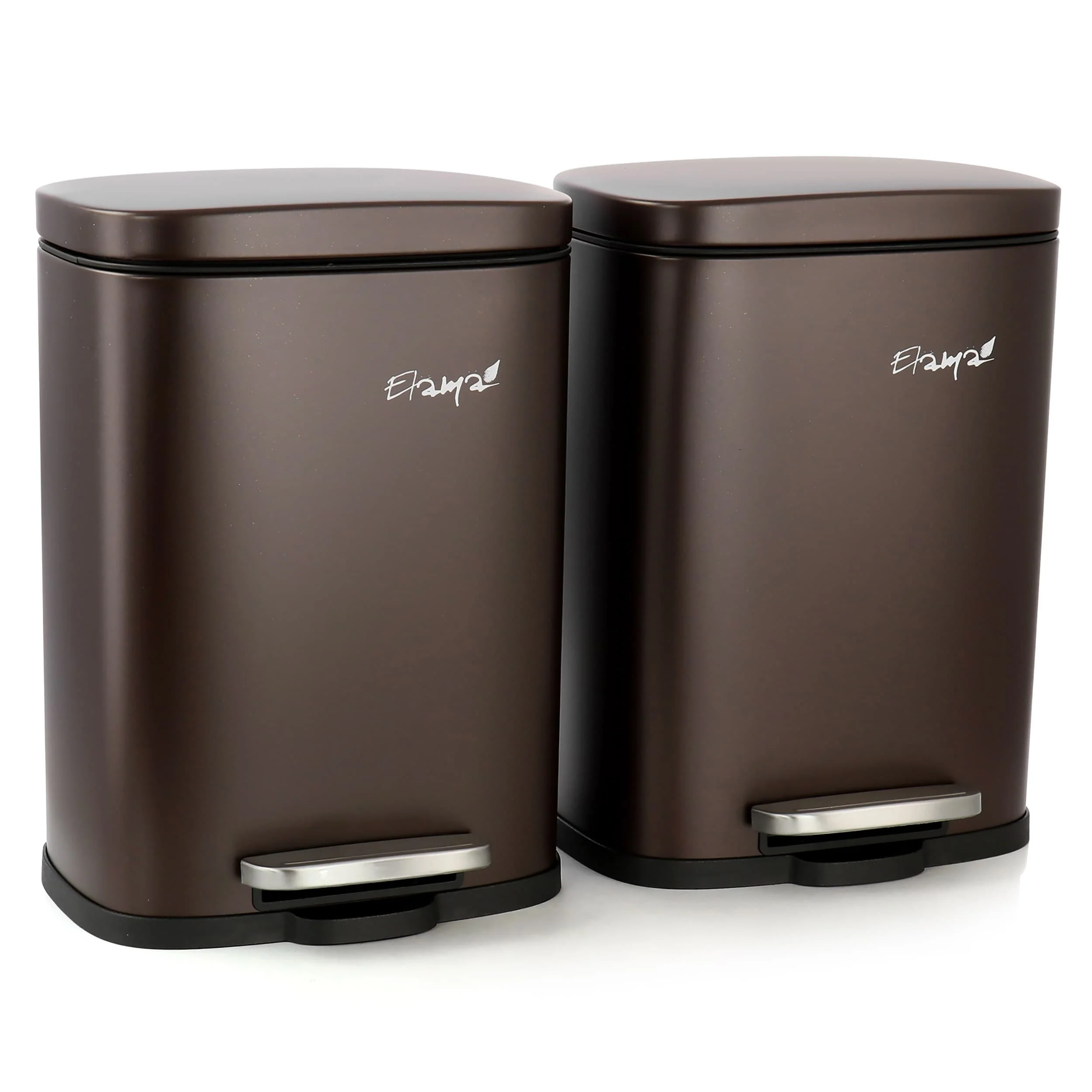Elama 3 Piece Stainless Steel Trash Can