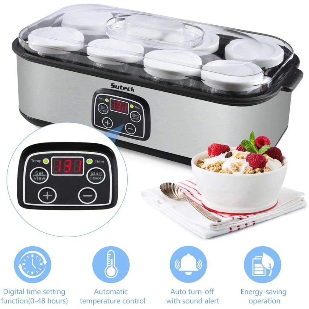 Yogurt Maker Automatic Silver Yogurt Maker Machine Automatic Digital Temperature Control
