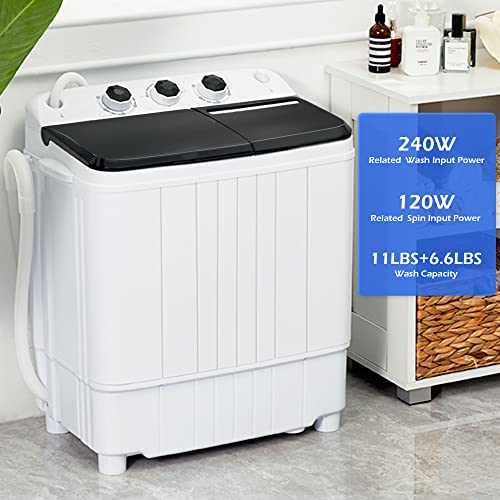 HABUTWAY Portable Washing Machine 17.6Lbs Capacity Washer and Dryer Combo