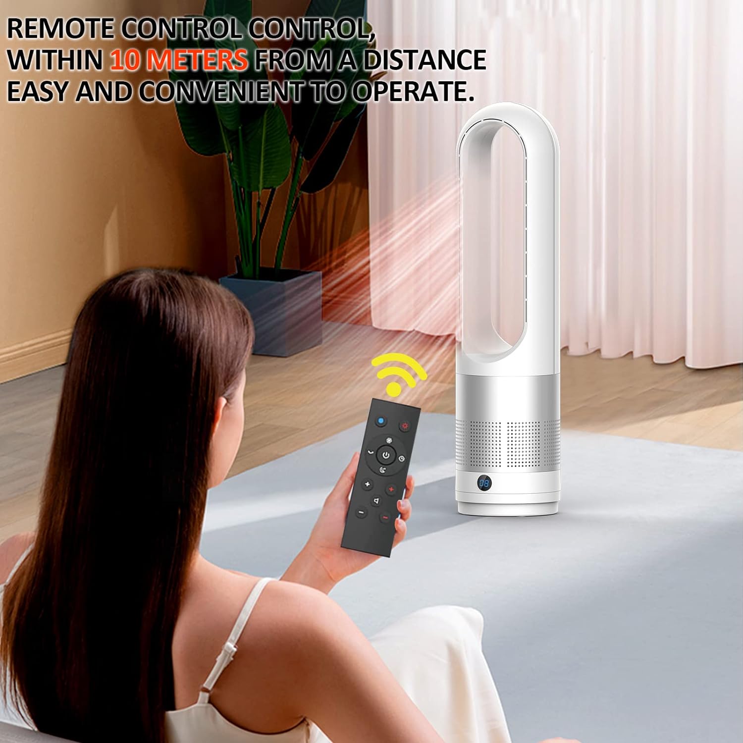 Bladeless tower fan for bedroom, kitchen, office