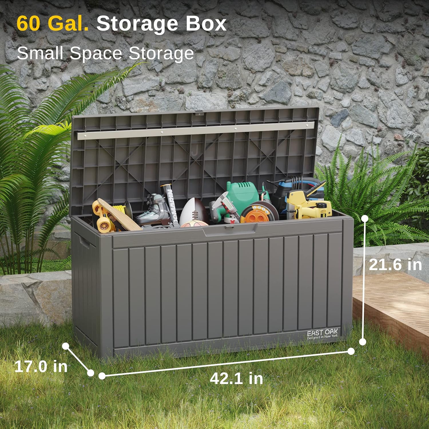 2025 230 Gallon Deck Box, Outdoor Storage Box with Padlock