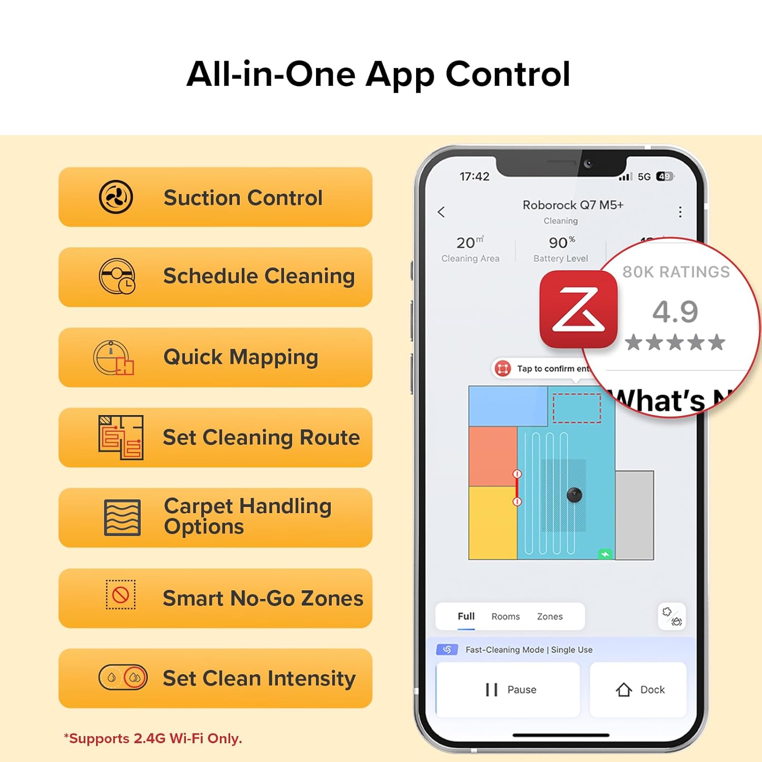 Q5 Max+ Robot Vacuum with Self-Empty Dock