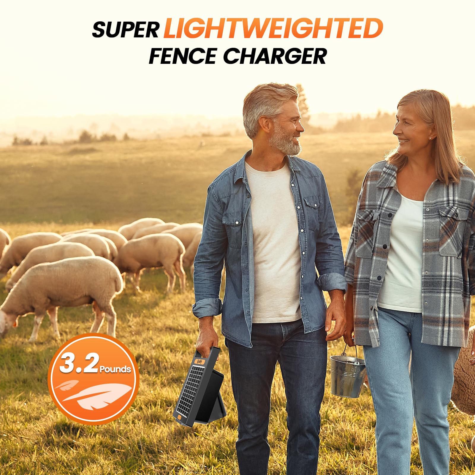 Epoify 24 Hour Solar Electric Fence Charger, Up to 10200v Output Range