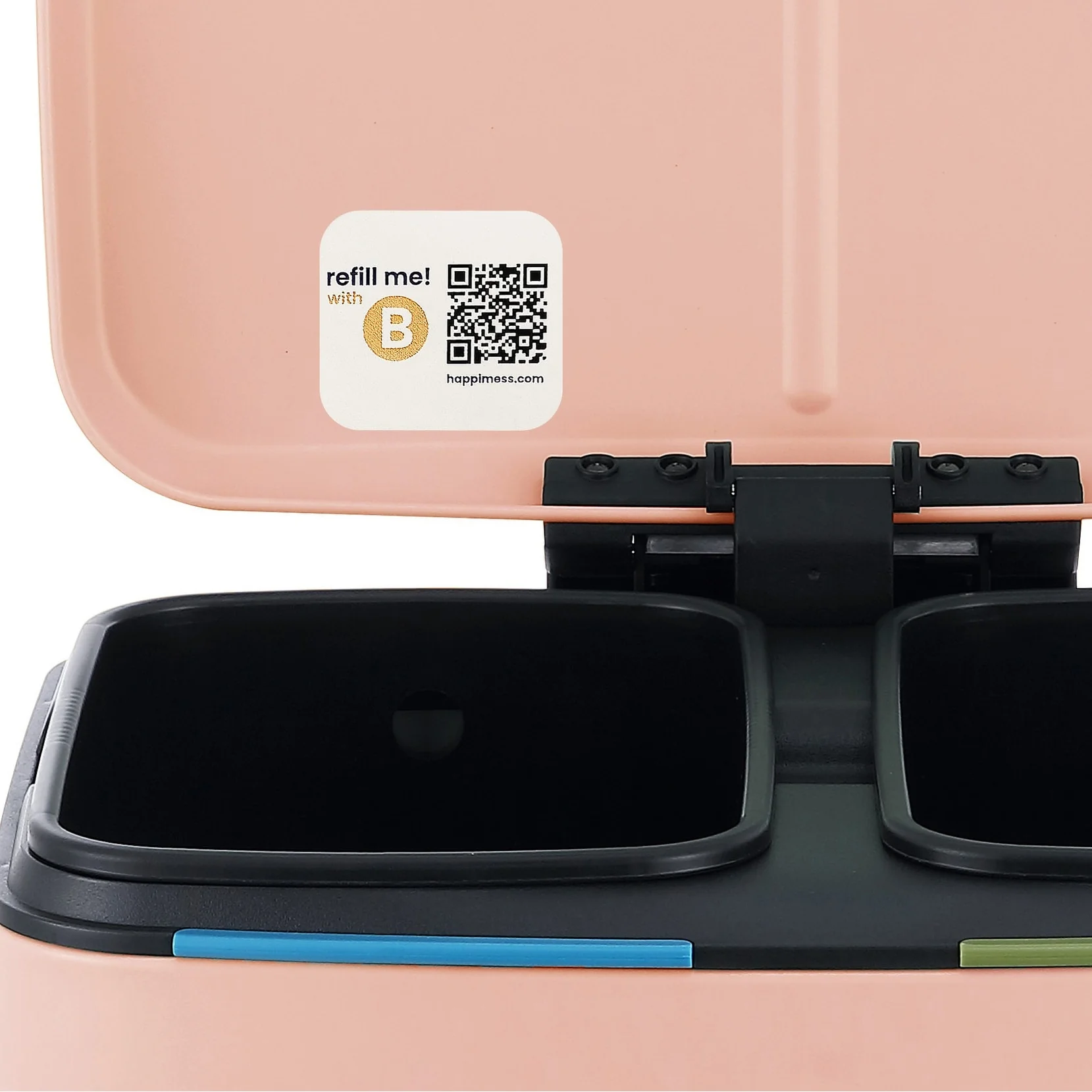 happimess 10.6-Gallon Double Bucket Trash Can with Soft Close Lid